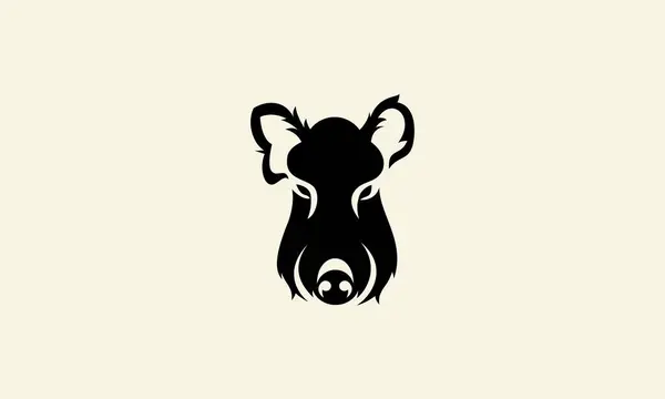 Silhouette Wild Boar Logo Template — Stock Vector