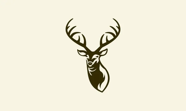 Silhueta Cervos Modelo Logotipo Moderno — Vetor de Stock