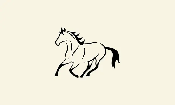Γραμμή Τέχνη Άλογο Πρότυπο Λογότυπο — Διανυσματικό Αρχείο