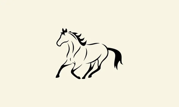 Línea Arte Caballo Logotipo Plantilla — Archivo Imágenes Vectoriales