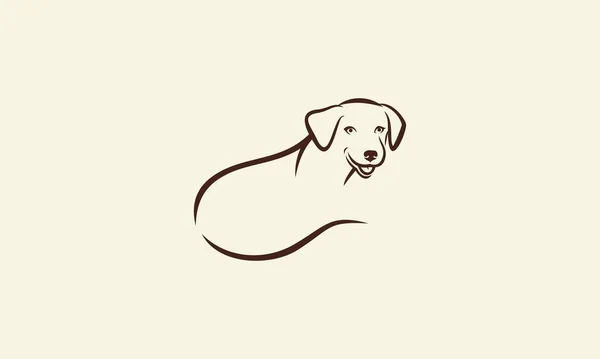 Γραμμή Τέχνη Πρότυπο Λογότυπο Σκύλου — Διανυσματικό Αρχείο