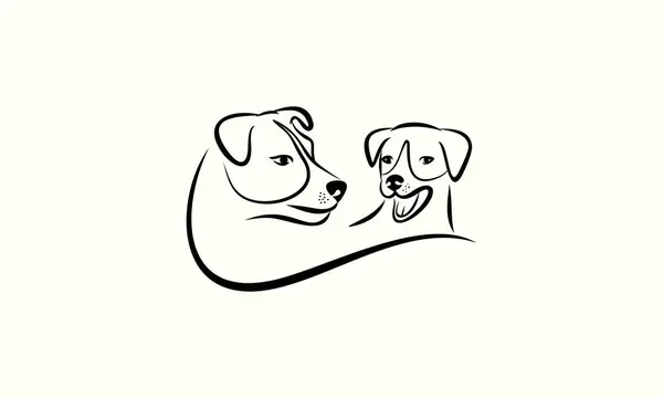 Line Art Dog Logo Design — Stockový vektor