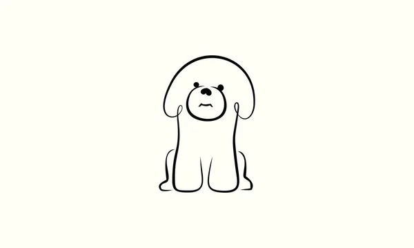 Lijn Kunst Hond Logo Template — Stockvector
