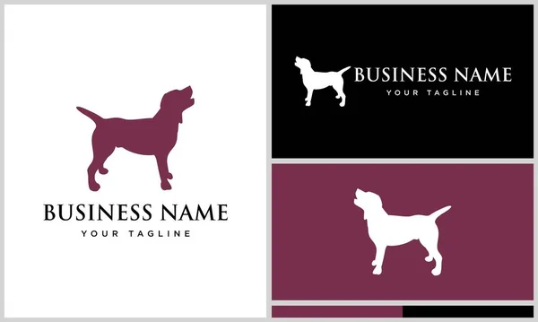 Silhouette Hund Stehen Logo Vorlage — Stockvektor