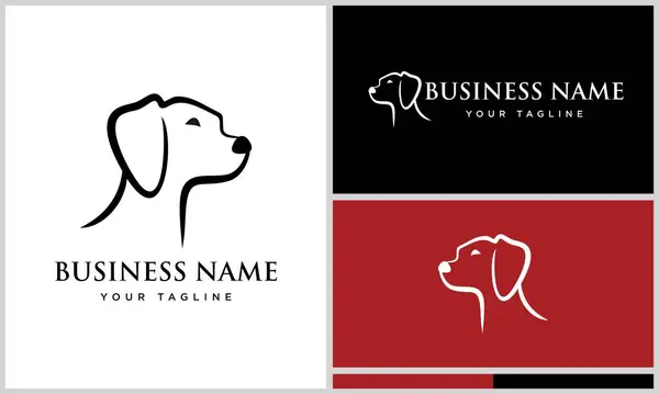 Logotipo Cão Cabeça Desenhado Mão — Vetor de Stock