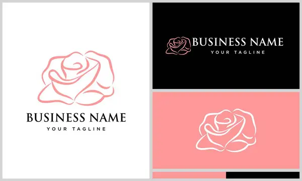 Diseño Del Logotipo Rosa Vector Flor Logotipo Rosa Ilustración Vectorial — Vector de stock
