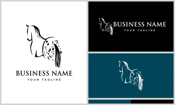 Linha Arte Cavalo Appaloosa Logotipo — Vetor de Stock