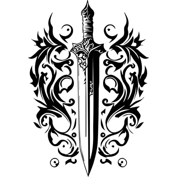 Замысловатый Цветущий Кельтский Нож — стоковый вектор