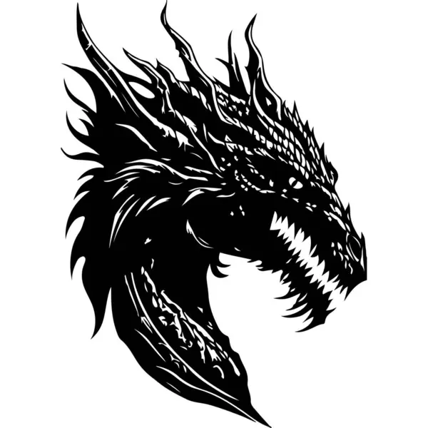 Spiky Dragon Head Met Hoorns — Stockvector
