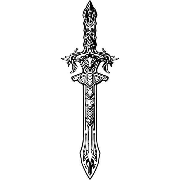 Legendäres Fantasy Schwert Keltische Waffe — Stockvektor