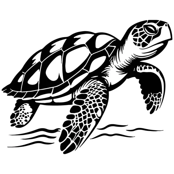 Sea Turtle Swimming Ocean Sea — Stock Vector