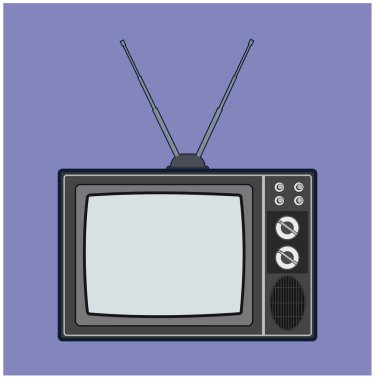 TV eski antika vektör illüstrasyonu