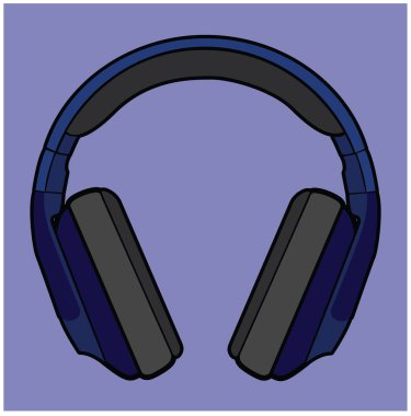 Oyun kulaklığı vektörü. Esports ekipmanları. Mikrofonlu bilgisayar kulaklıkları. Oyun aygıtı. Siluet sembolü. Boşluk yok. Vektör izole illüstrasyonu