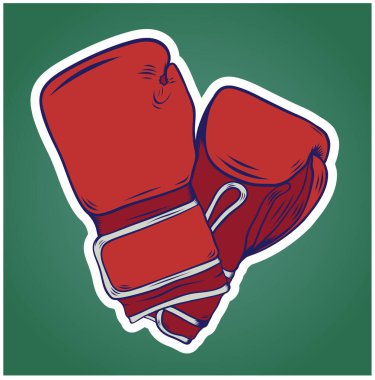 Boks eldivenleri. Mücadele rekabet, asma ve koruma eli için ekipman. Vektör çizimi