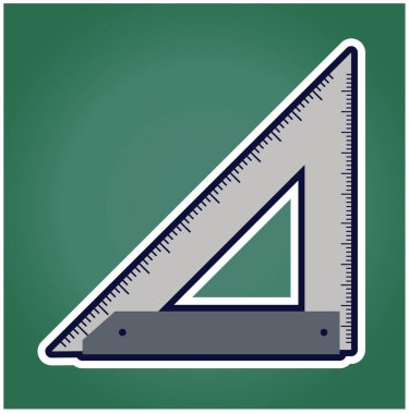 Üçgen Yönetici Okul Malzemeleri, vektör illüstrasyonu