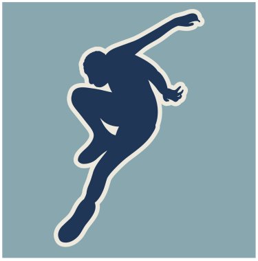 Yükseklikten düşen vektör silueti. Düşen kişinin siluet tasarımı. İnsanlar depresyon geçiriyormuş gibi, zihinsel bir bozukluk.