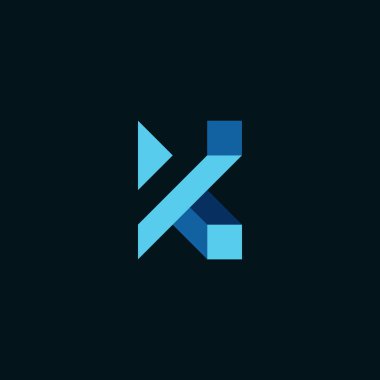 K harfi modern ve geleceksel, yaratıcı ve zarif bir optik illüzyon oluşturuyor. Düzenlenebilir ve sipariş edilmesi kolay