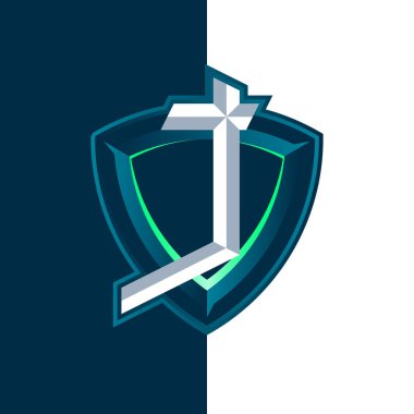 Esports alfabesinin logosu J harfi ve arka plan olarak bir kalkan ile oluşturulmuştur. J harfi amblem