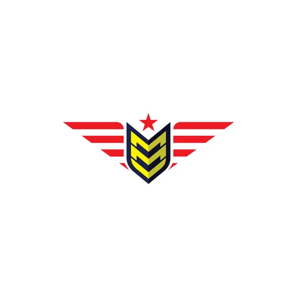 Emblema Sargento Com Elementos Asa — Vetor de Stock