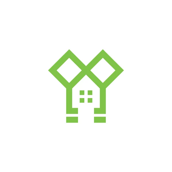 Dual Meaning Logo Combines Key Symbols House Symbols — Stock Vector