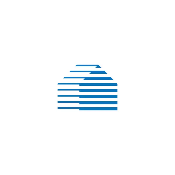 Логотип Дома Выполненный Будто Движется Сочетанием Толстых Тонких Линейных Элементов — стоковый вектор
