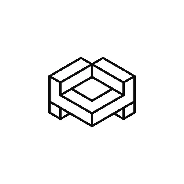Boyutlu Optik Bir Illüzyonla Bir Logo Yapıldı — Stok Vektör