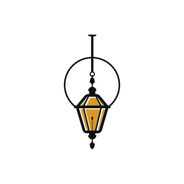 Unique Classic Illustration Lantern Lamp — Stock Vector