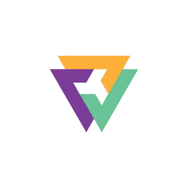 Logo Triangolo Composto Simboli Spunta — Vettoriale Stock