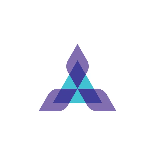 Ένα Τριγωνικό Λογότυπο Συνδυασμό Μέθοδο Χρωματισμού Επικάλυψης — Διανυσματικό Αρχείο