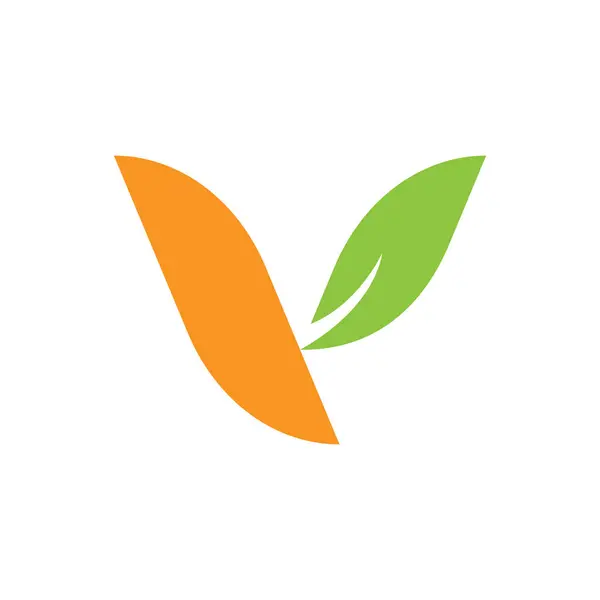 Lettre Logo Combiner Avec Élément Feuille — Image vectorielle