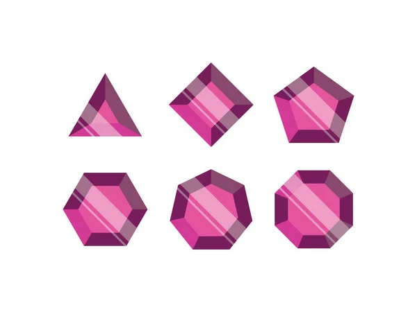 Purple Gem Vector Simple Flat Made Using Basic Geometric Shapes — Stock Vector