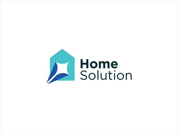 Domácí Logo Jiskrou Negativním Prostoru Vhodné Pro Firmy Zabývající Domácí — Stockový vektor