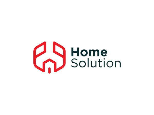 Logo Avec Deux Significations Maison Clé Modifiable Facile Utiliser — Image vectorielle