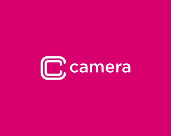 Letter Logo Met Verborgen Betekenis Van Een Filmcamera Vorm Van — Stockvector