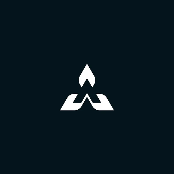 Logo Triangle Qui Forme Lettre Avec Ajout Élément Feuille Extrémité — Image vectorielle