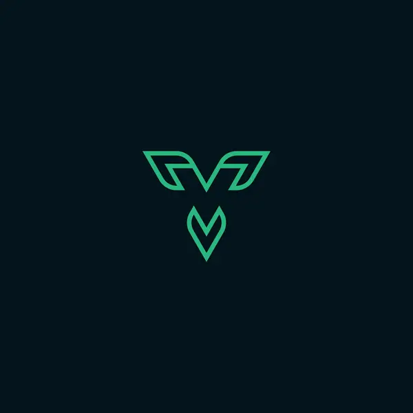 Logo Triangle Qui Forme Lettre Avec Ajout Élément Feuille Extrémité — Image vectorielle