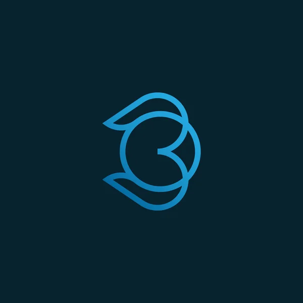 Modernes Einzigartiges Logo Mit Der Ziffer Auch Können Die Buchstaben — Stockvektor