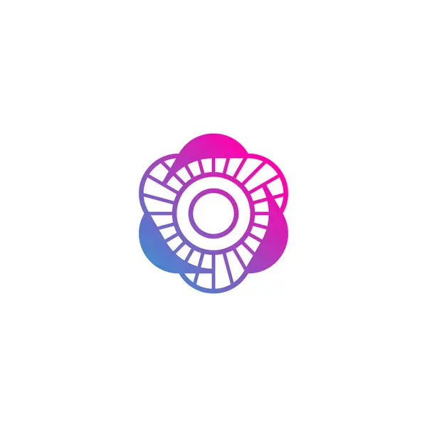 Абстрактний Логотип Трикутника Компанії Techno Градієнтний Колір Представляє Технологію Простий — стоковий вектор