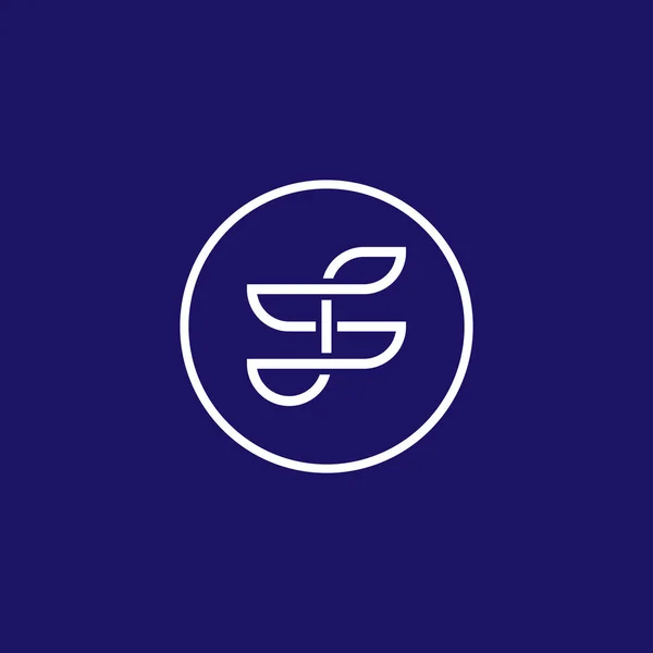 Blatt Und Dampf Logo Das Den Buchstaben Mit Einer Kreisform — Stockvektor