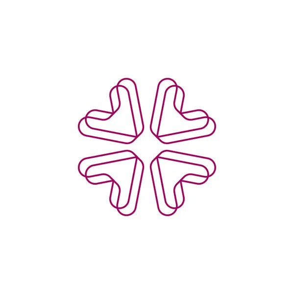Logo Geometrico Astratto Disposto Cerchio Altri Punti Vista Sembrano Lettere — Vettoriale Stock