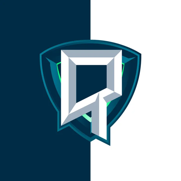 Logo Alphabet Esports Est Formé Partir Lettre Bouclier Comme Arrière — Image vectorielle
