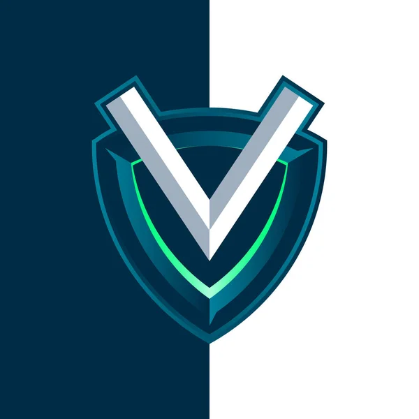 Logo Alphabet Esports Est Formé Partir Lettre Bouclier Comme Arrière — Image vectorielle