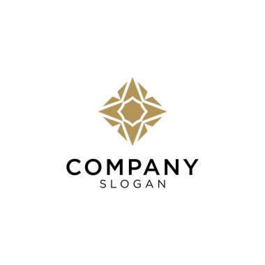 Eşkenar dörtgen ve çiçek şeklinde lüks bir artdeco logosu. Zarif marka izlenimi için uygun. Düzenlenebilir ve sipariş edilmesi kolay.