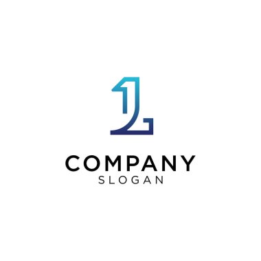 Şekil 1 'in kombinasyonuyla basit harf logosu. 1L veya L1 monogram logosu
