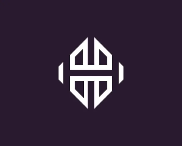 エレガントな文字Hラインモノグラムのロゴ — ストックベクタ