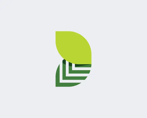 Naturalna Litera Liść Nowoczesne Logo — Wektor stockowy