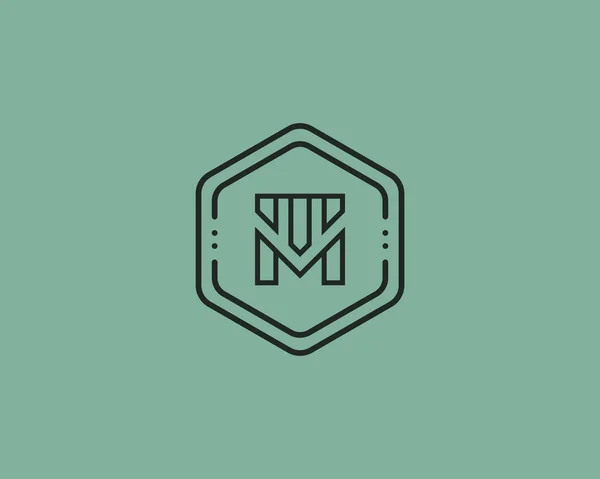 Élégant Logo Avec Cadre Hexagonal Semble Luxueux Haut Gamme Modifiable — Image vectorielle
