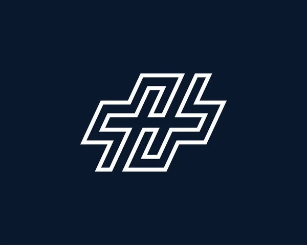 Logotipo Abstrato Letra Use Duas Linhas Paralelas Forme Sinal Mais —  Vetores de Stock