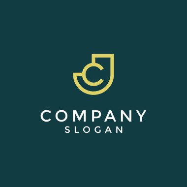 Modern ve zarif ilk harf JC veya CJ monogram logosu