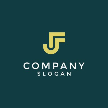 Modern ve zarif ilk harf JF veya FJ monogram logosu